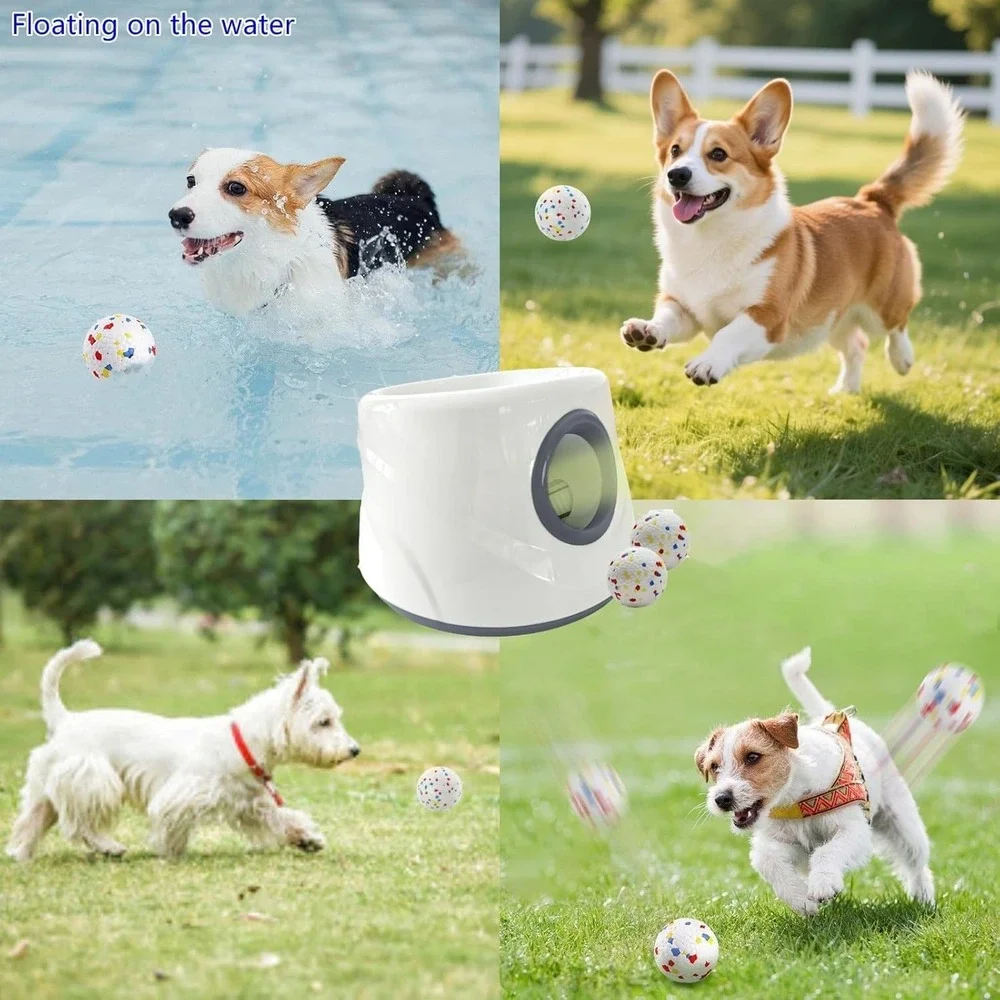 Automatic Dog‎ Ball Launcher 45ft Adjustable Thrower w 4 Balls USB